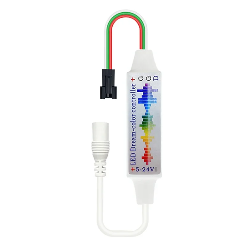 BAAG-17-Key Fantasy RGB Controller DC Head Warna-warni 5-24V LED Strip Lampu Tekanan Rendah