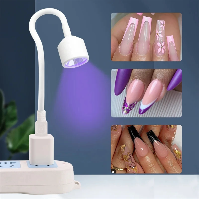 Mini lampada UV LED per la polimerizzazione delle unghie luce USB pieghevole per estensioni delle ciglia ad asciugatura rapida colla strumento per Manicure in Gel per smalto per unghie
