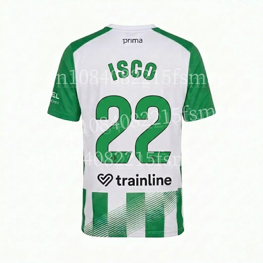 2026/27 Spanisches BET Grün-Weiß Gestreiftes Fußballtrikot Kurzarm Schnelltrocknend Atmungsaktives Fußballshirt Team-Trainingsuniform Top – Detail 6
