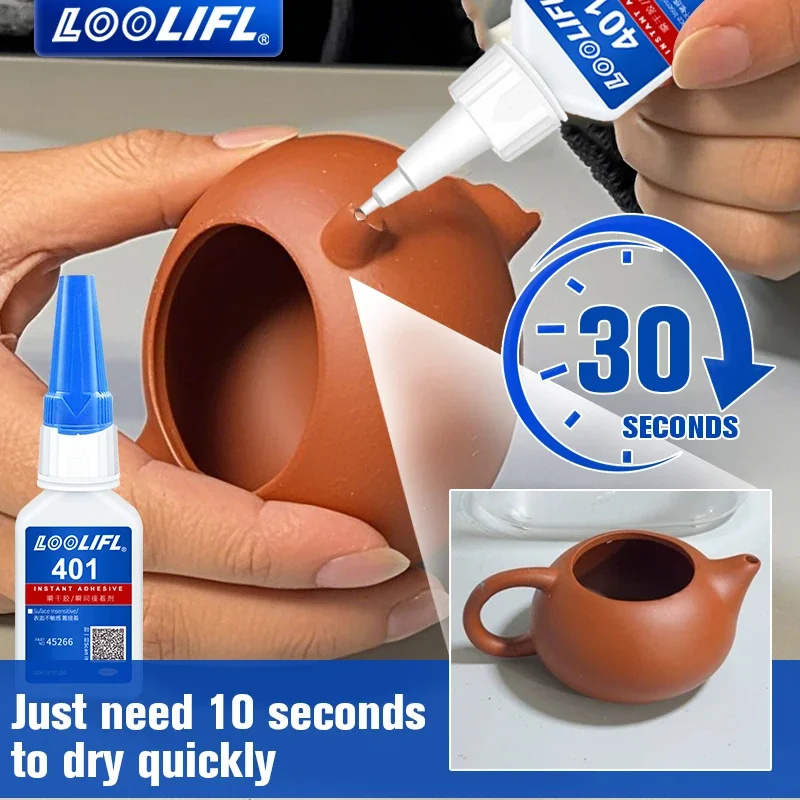 Super Glue 401 Adhesivo Cianoacrilato Adhesivo Instantáneo Artesanía y Bricolaje Adhesivo Universal Para Cristal Metal Plástico Cuero Goma Madera