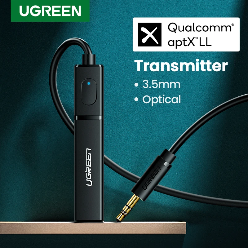 Ugreen Bluetooth Zender 5.0 Tv Hoofdtelefoon Pc PS4 Aptx Ll 3.5Mm Aux Spdif 3.5 Jack Optische Audio Muziek Bluetooth 5.0 Adapter