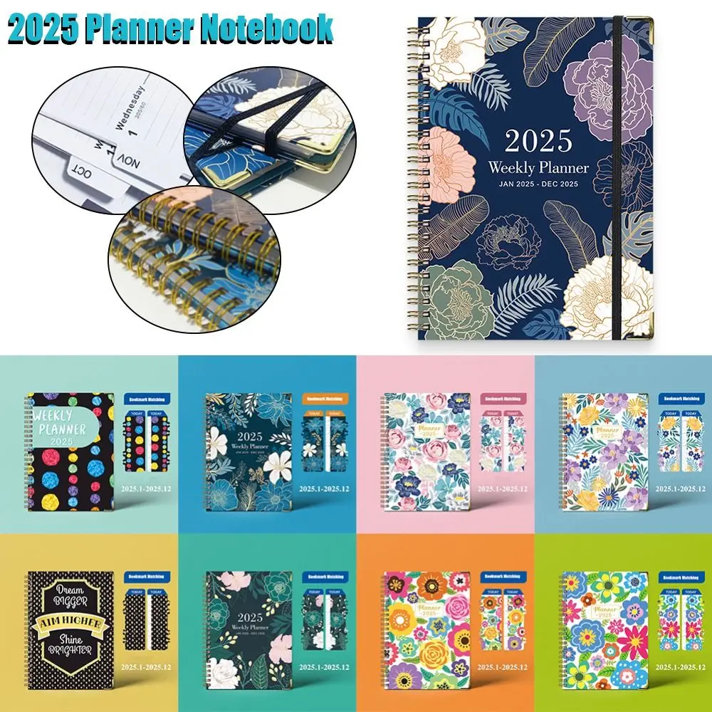 A5 2025 Daily Planner Notebook Journal Time Management Coil Notebook Daily Student Schedules To Do List English Notebook