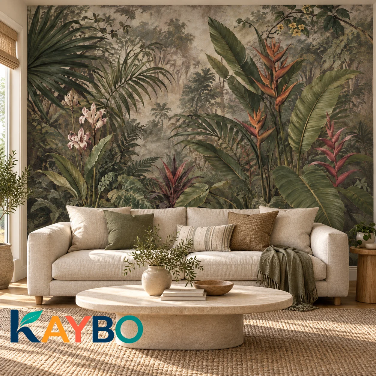 Custom Vintage Tropical Jungle Wallpaper Mural Botanical Leaves Living Room Bedroom Wall Decor Non Self Adhesive Requires Glue