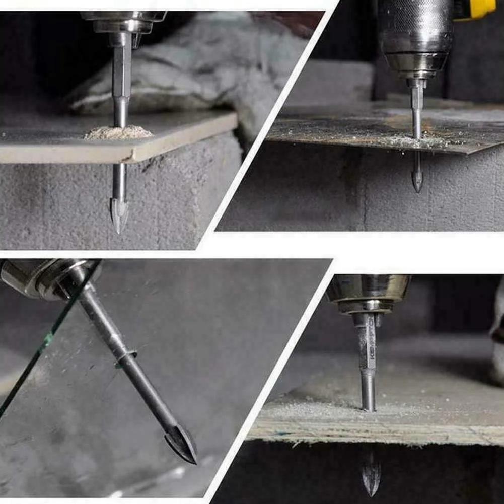 

5PCS Cross Angle Drill Bit Set Cemented Carbide Glass Tile Drill Bits Efficient Drilling Tool Core Drill Bit Hole Opening Tool