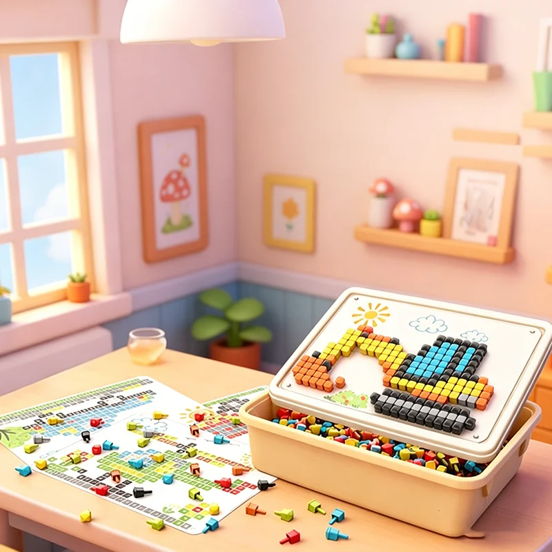 Kid Mushroom Nail Puzzle Creative Activity Toy Montessori Concentration Trainting Fine Motor Skills Development Intelligent Game