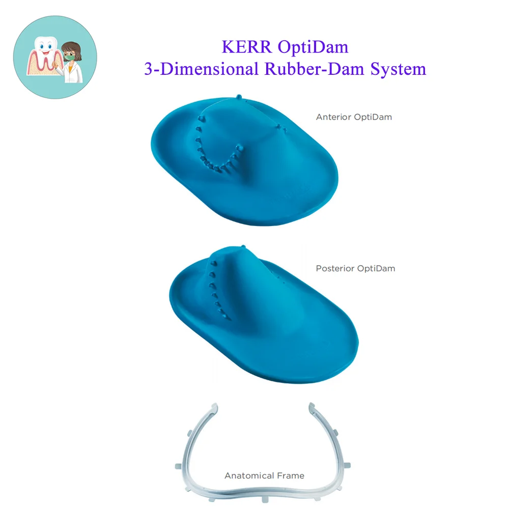 Dental Kerr Optidam 3 Dimensional Rubber Dam Anterior/Posterior Kit, Gives Clean area to operate on for dental procedure success