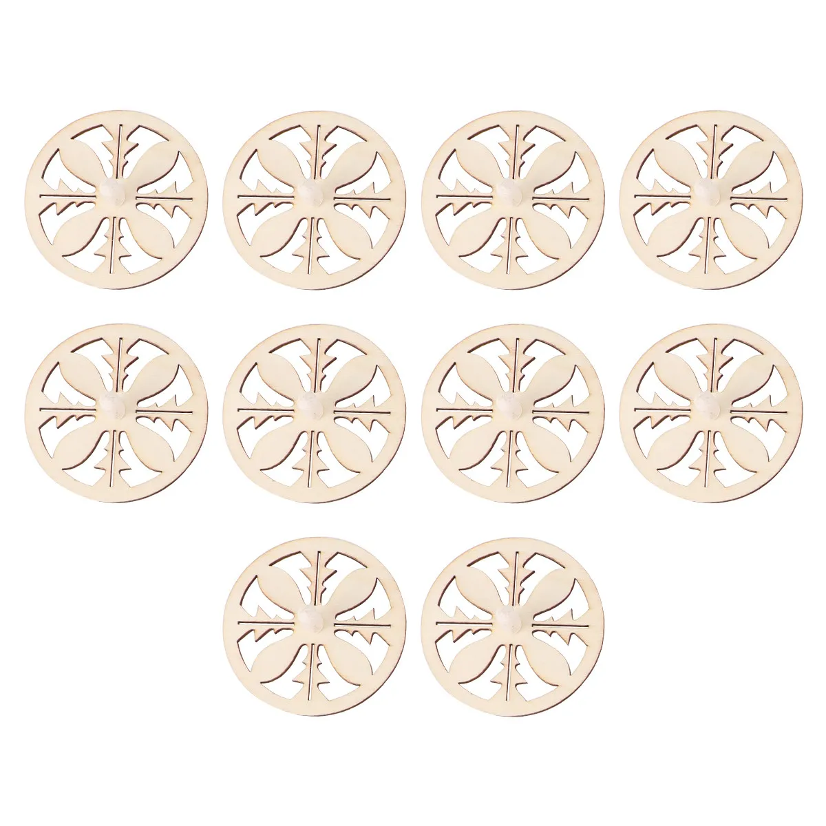 10Pcs Wooden DIY Unfinished Painting Gyroscope Kids Classic Spinning Top Creative Hand Eye Coordination Activity Kinesthetic