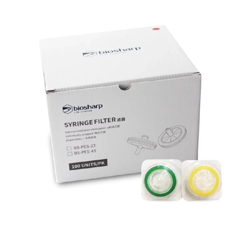 Biosharppes Membraan 33Mm Wegwerp Spuitfilter Membraan Poriegrootte 0,22um 0,45um Filter 100Pcs