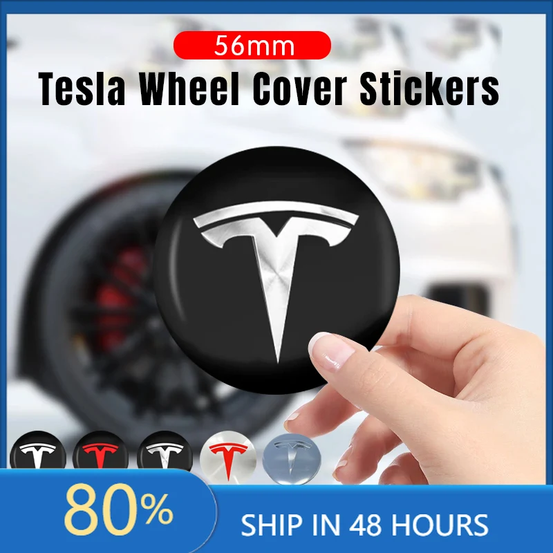 

Car Stickers 4pcs 56mm Applicable to Tesla original wheel hub cover Model3 Y S X wheel hub tire center cover logo