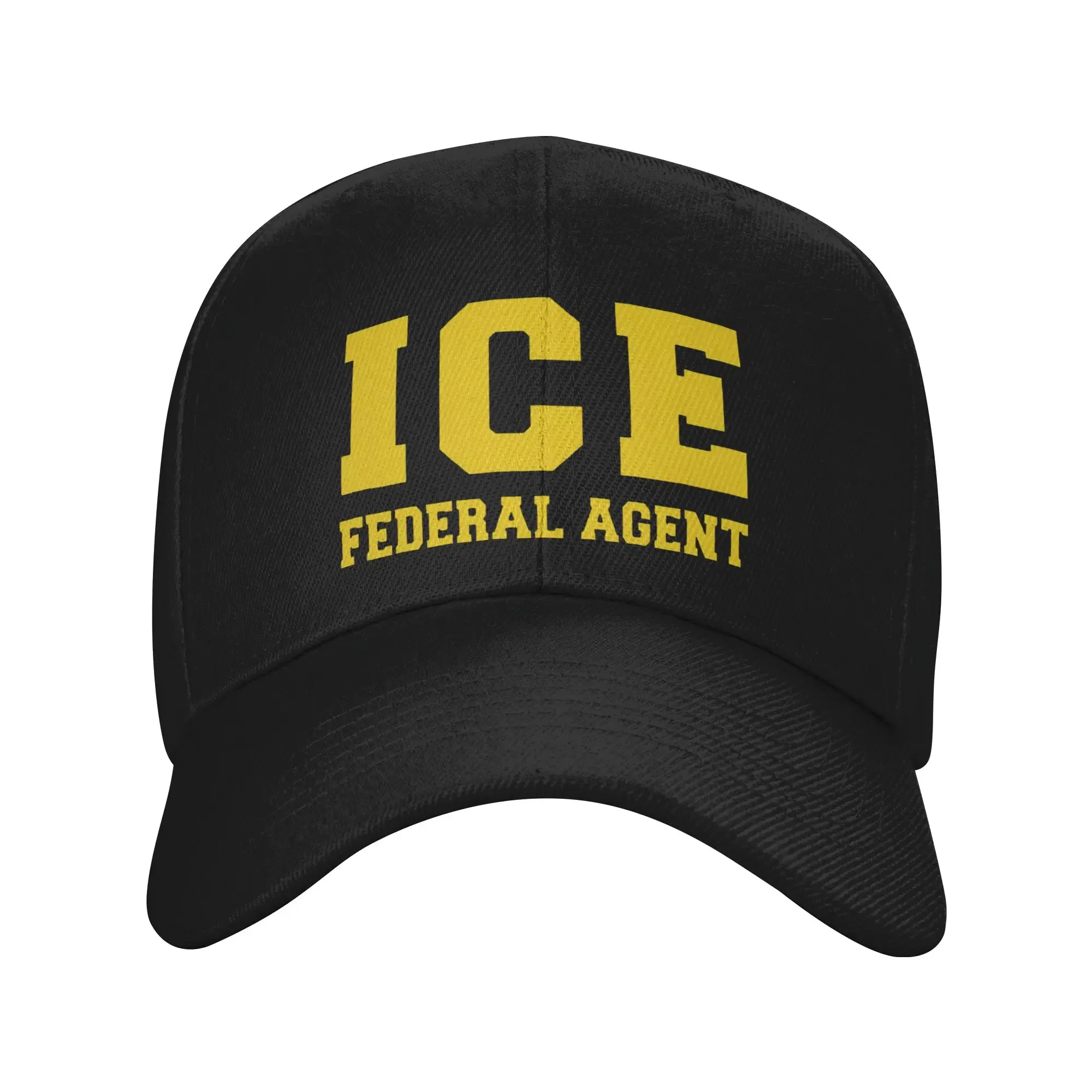 ICE Federal Agent Immigratio Sun Baseball Cap Spring Unisex Men  Print Trucker Hat Hot Sale y2k Retro Outdoor Gym Baseball Caps