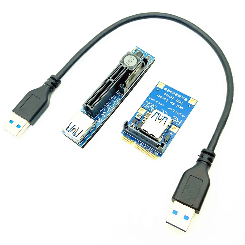 PCI-E Riser Mini PCIE zu PCIE X4 Verlängerung Port Adapter Riser Karte PC Grafikkarte Anschluss 30 cm USB Kabel PCIE Extender Riser