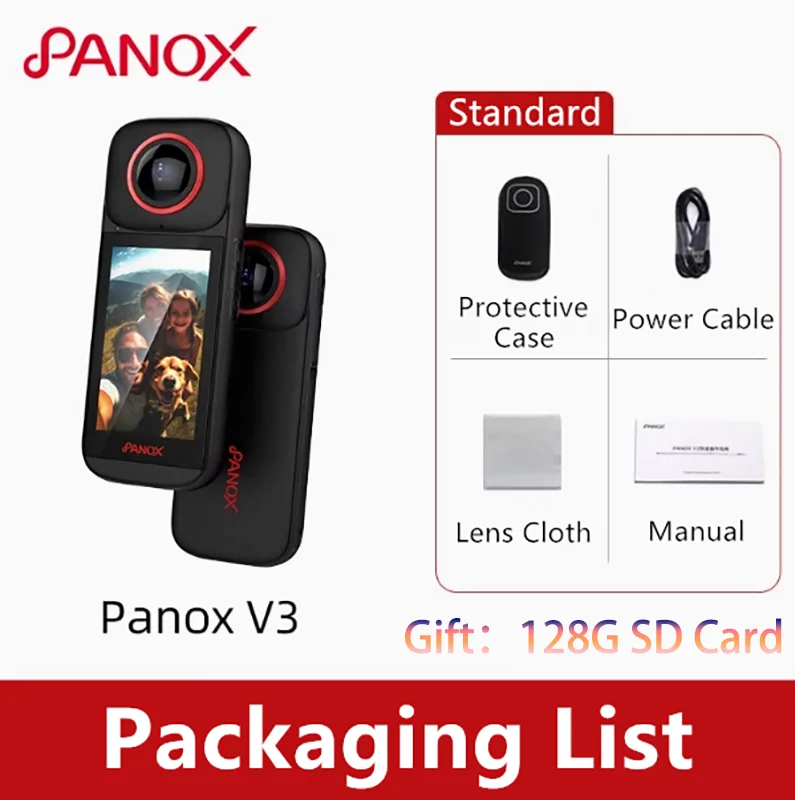 mentech PanoX V3 panoramic camera ,كاميرات بانورامية Display,for Sports, Vlog Waterproof