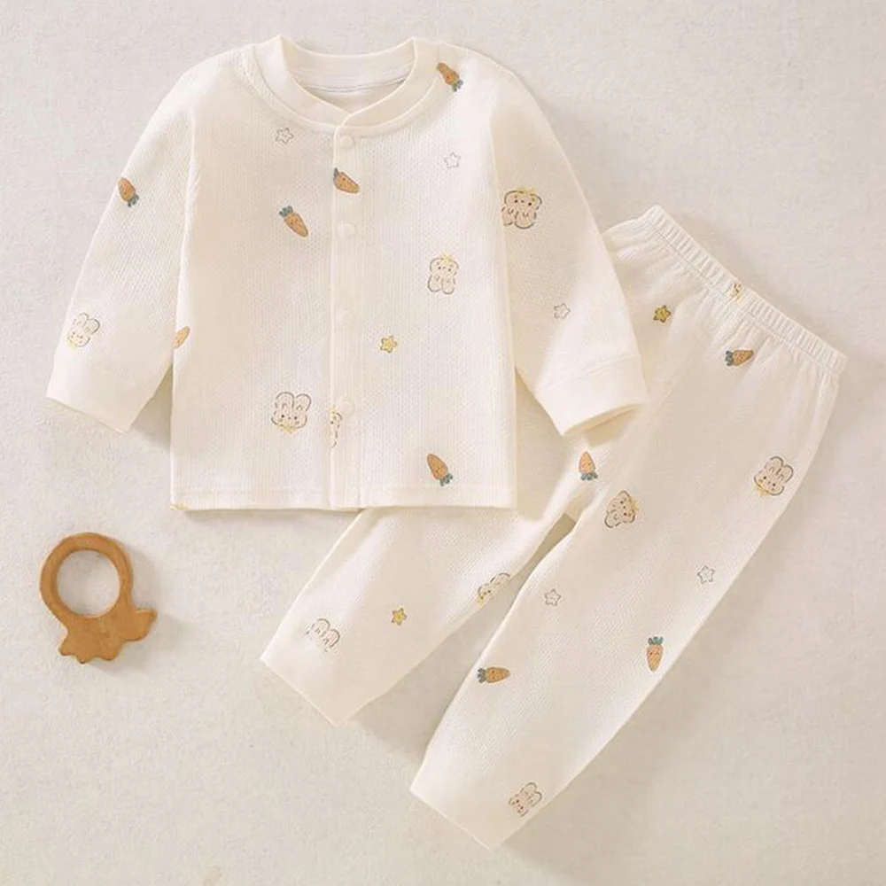 Baby Girl Sets Combed Cotton Long Sleeve Tops Pants Two Pieces Spring Autumn Winter Newborn Clothes Casual Baby Boy Outfits