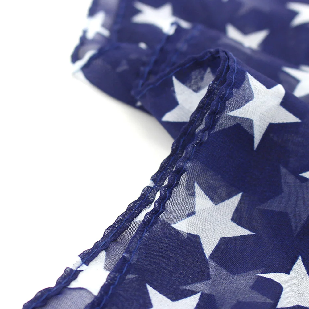 

2pcs American Flag Scarves Chiffon Shawls Lightweight Women Scarf Neck Wraps Scarf Wrap For Ladies