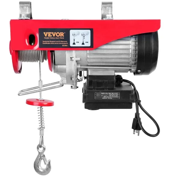 

VEVOR Wireless Electric Hoist, 440 lbs 110V Electric Steel Wire Winch with Wireless Remote Control, 40ft Single Cable Lifting He