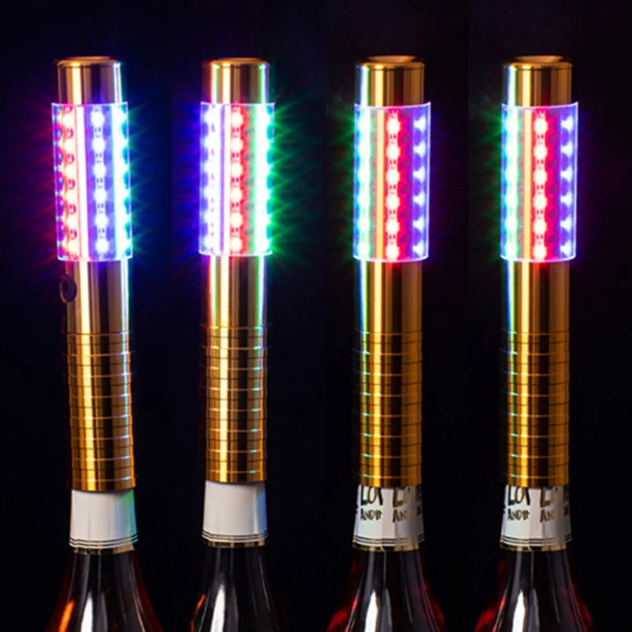 Bar Champagnefles Service Licht Aluminium Metaal Nachtclub Led Strobe Baton Flash Stick Elektronische Fles Sterretjes Voor Feest