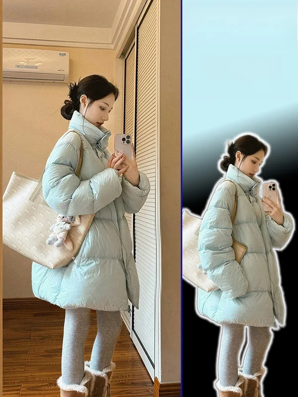 

Женская утепленная хлопковая куртка больших размеров с воротником-стойкой, скрывающая недостатки фигуры, теплая, объемная, весенняя