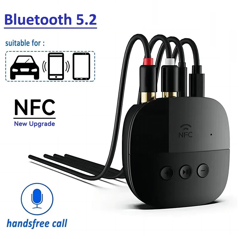 

Bluetooth 5.2 Audio Receiver RCA 3.5mm AUX USB Stereo NFC Wireless Adapter U-Disk/TF Card With Mic For Car Kit Speaker Amplifier