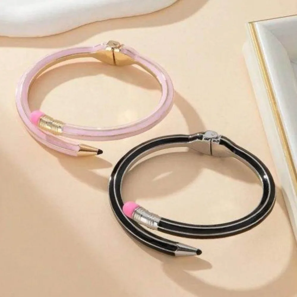 Cute Trendy Pencil Bangle Unique Open Cross Enamel Bracelet Mix Match Shiny Glitter Fashion Cuff Bracelet Party