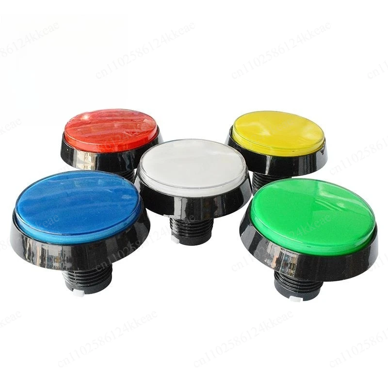 60MM large round plane with light button beveled edge game machine accessories large round button wholesale switch LED
