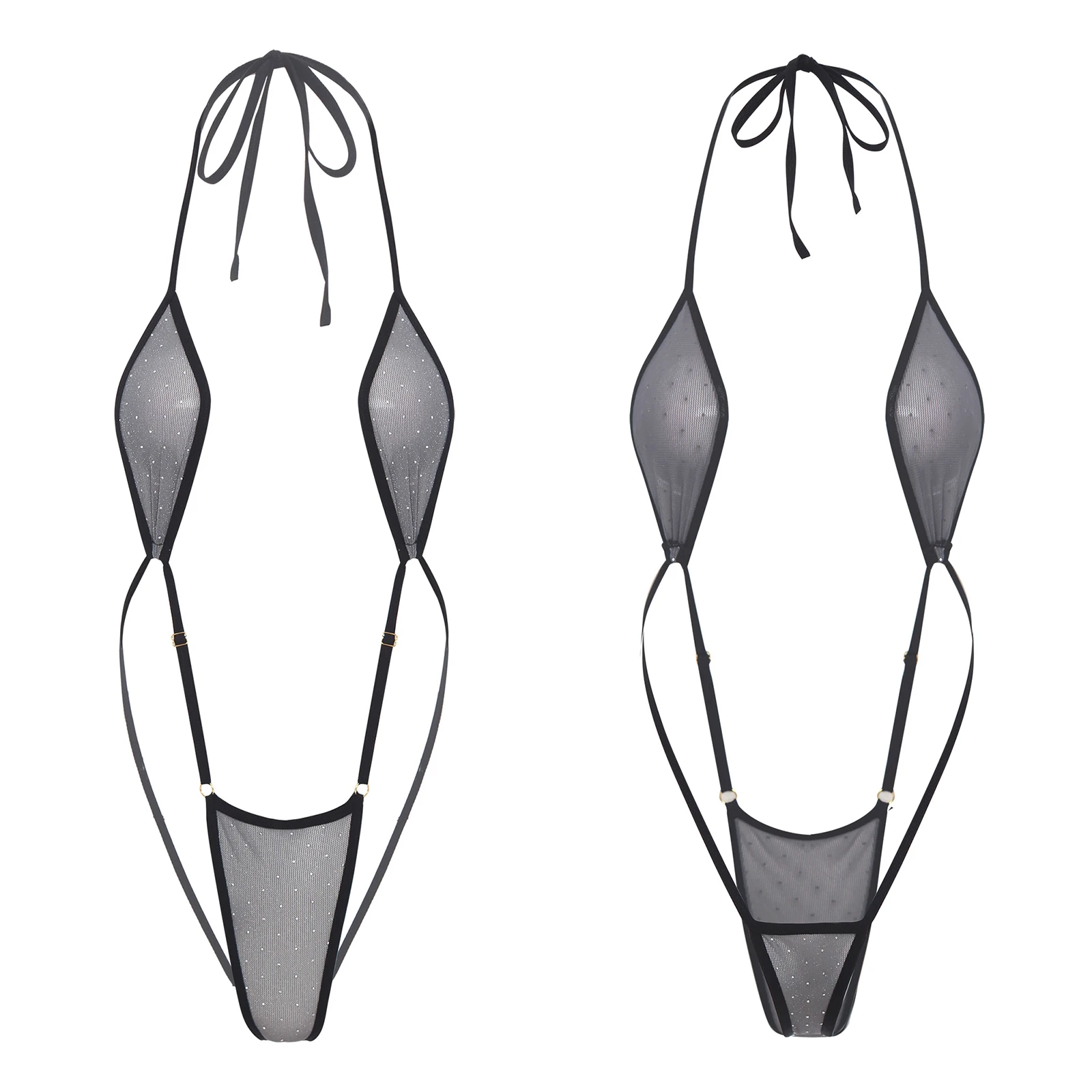 Kadın Üç Noktalı Bikini Bodysuit Mini Sütyen T-geri Külot Takım Elbise İç Çamaşırı Çiftin Cazip Kirli Gecelikler