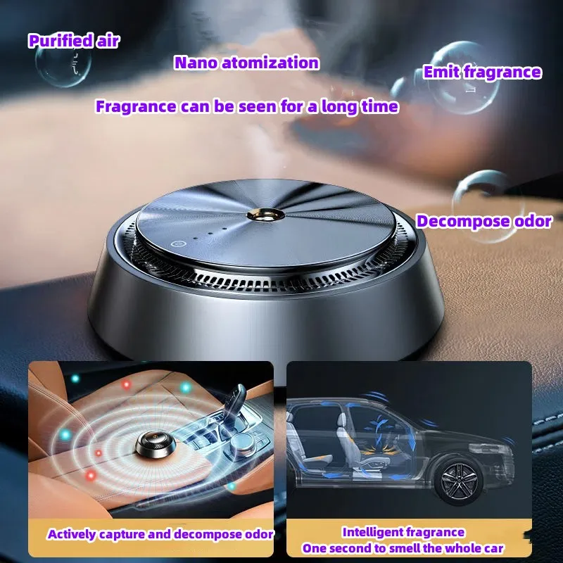 Customized black technology car perfume car interior fragrance spray lasting fragrance car deodorant air freshener intelligent s