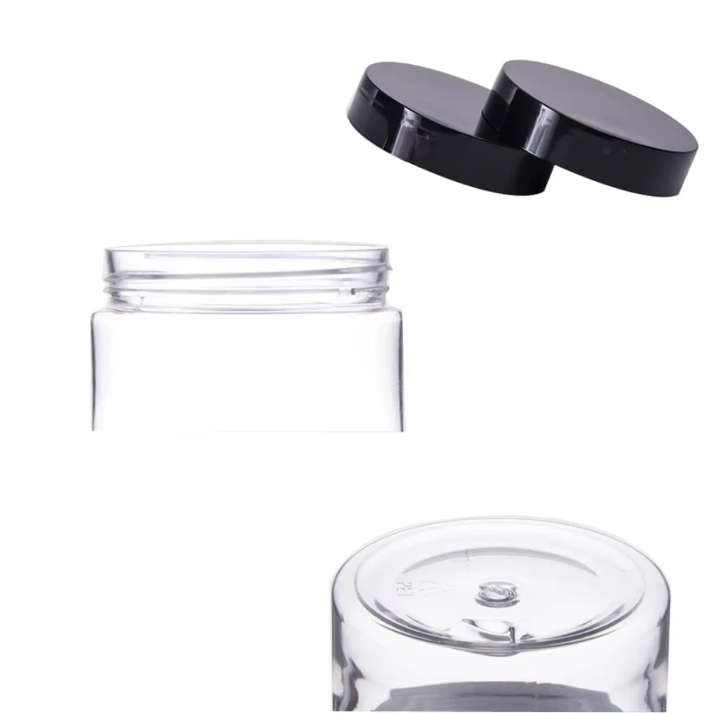 48 قطعة 2 أوقية/60 مللي الجرار البلاستيكية مع الأغطية حاويات مستحضرات التجميل الصغيرة الوحل واضح السفر جولة عينة فارغة الحاويات مانعة للتسرب وعاء