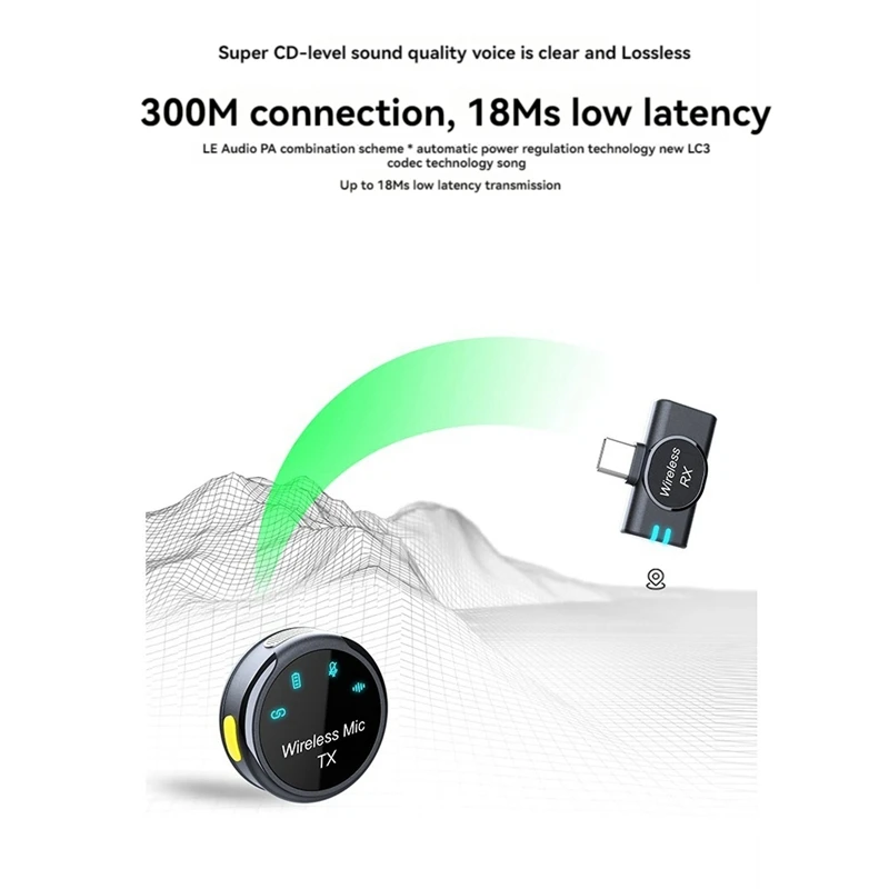 ميكروفون Lavalier لاسلكي مغناطيسي لتسجيل الصوت والفيديو مع علبة شحن