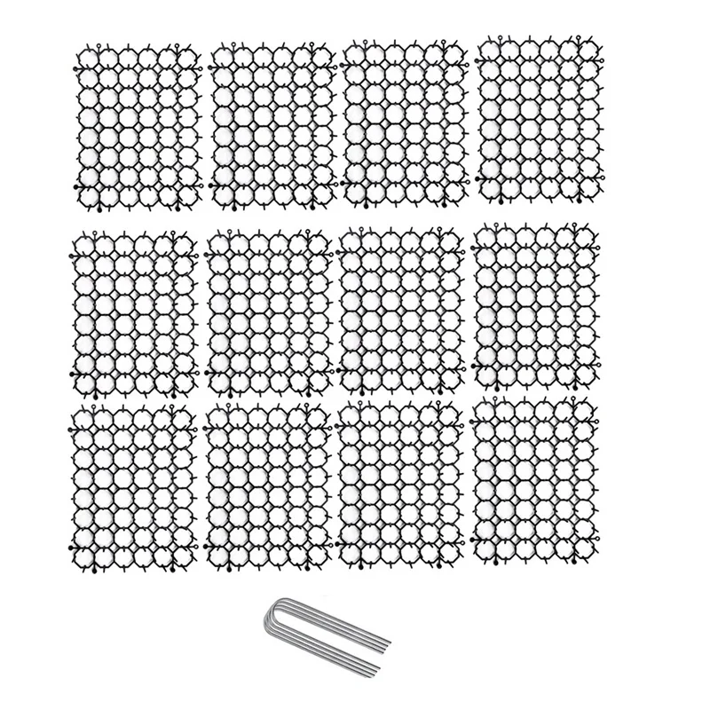 12Pcs Cat Deterrent Mat With Spikes Anti Cat Scat, Cat Deterrent Spikes Mats For Indoor Outdoor Garden 15.5Cmx20cm