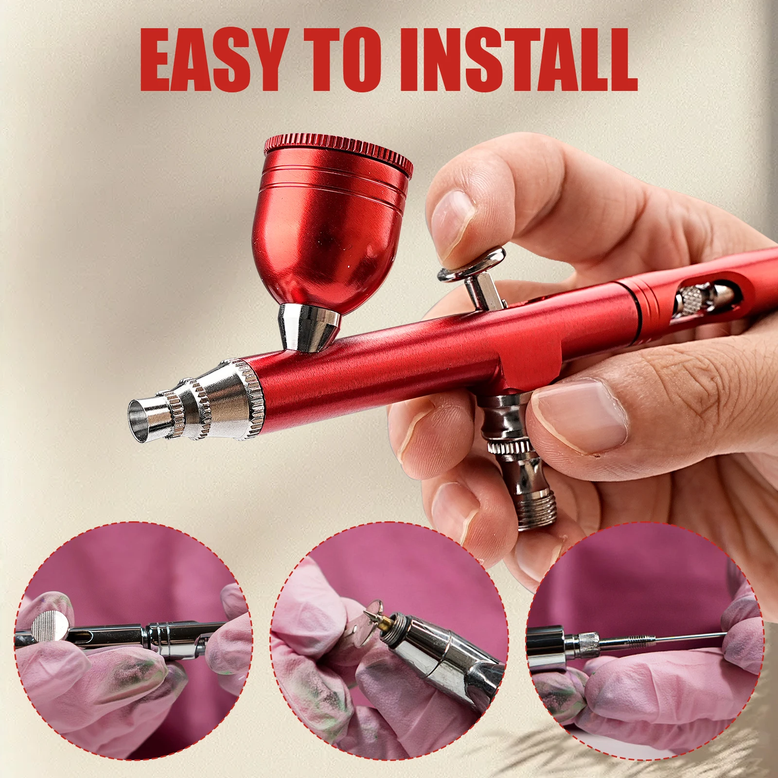 Imagem -03 - Conjunto 0.2 0.3 0.5 mm Aerógrafo Bico Agulha Aerógrafos Pistola de Pulverização Pulverizador de Tinta Peças de Reposição Acessórios da Ferramenta Pcs