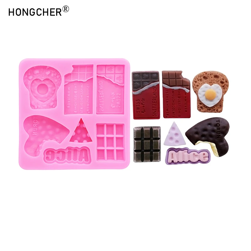 Essen und Spielen Cookie Gestaltung DIY Harz Schmuck Zubehör Tropf Formen Schokolade Flip Kuchen Dessert Dekoration Silikon Formen