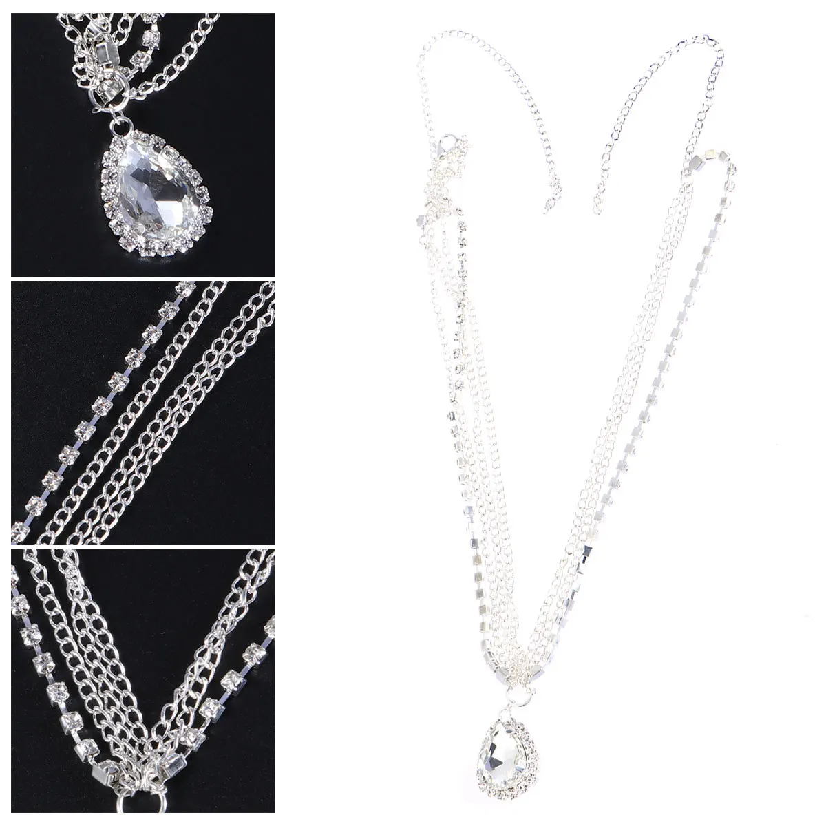 الجبين سلسلة حجر الراين البوهيمي أغطية الرأس الزفاف Frontlet مجوهرات الزفاف الزفاف الجبين سلسلة الشعر التبعي ديكور #2