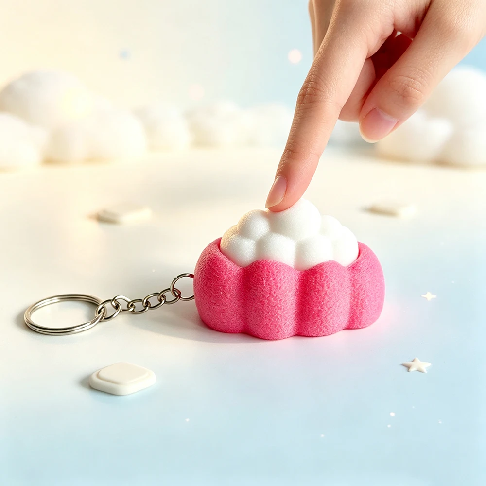 Clickable Cloud 3d Printing Decompression Button Backpack Pendant Car Parts Multifunctional Unique Keychain