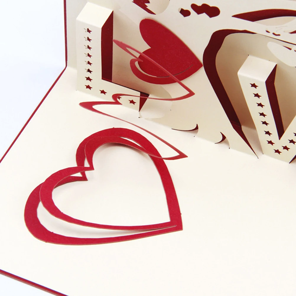 

Valentines Day Love Tree Cards Greeting Card Heart Pattern Postcards DIY Memos Special Paper Practical 3D Appearance