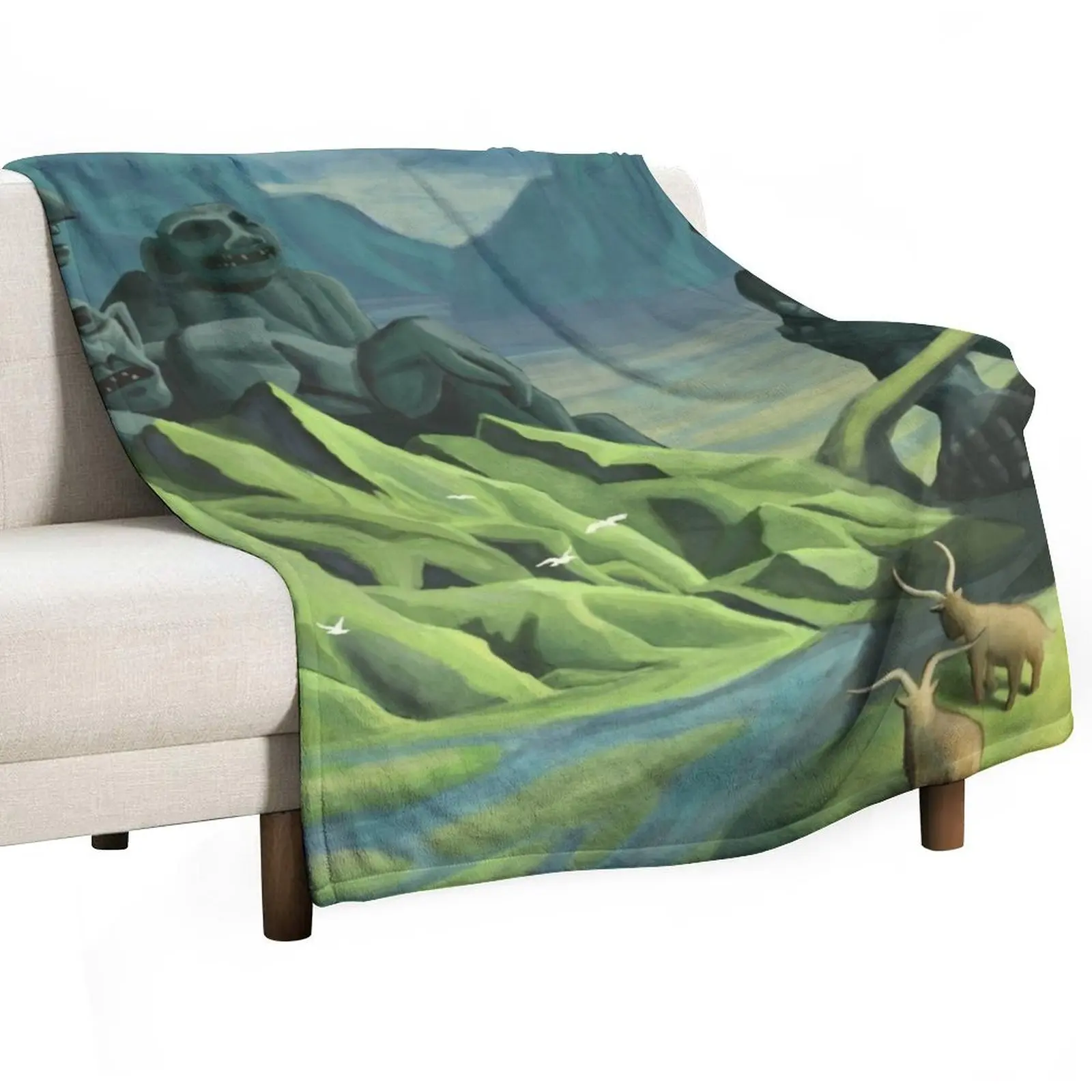 Manta decorativa Three Billy Goats Gruff con diseño de truques, manta decorativa versátil y acogedora para todas las ocasiones