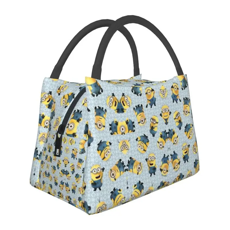 

Cartoon Animation Minions Insulated Lunch Bag for Outdoor Picnic Resuable Thermal Cooler Bento Box Women