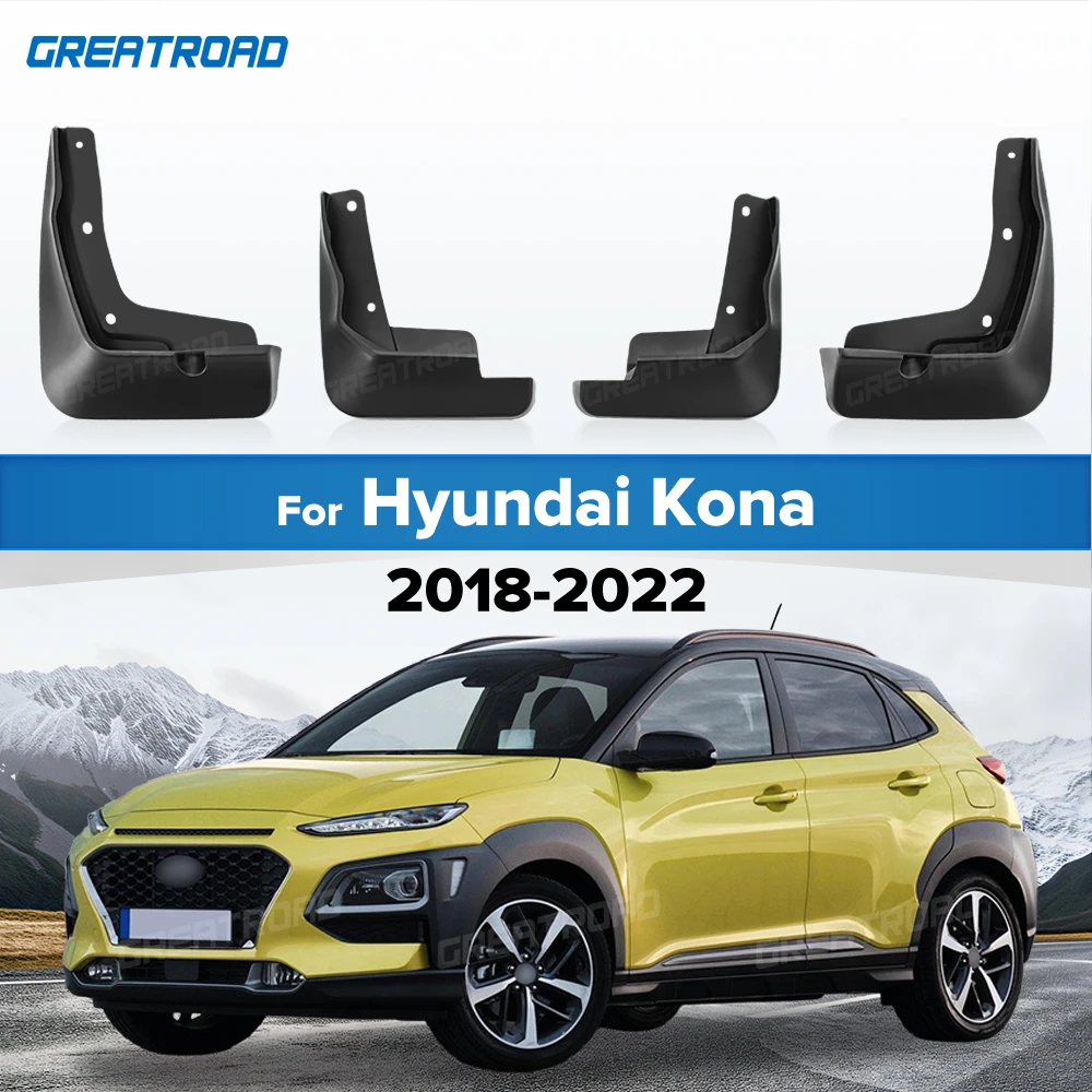 For Hyundai Kona 2018 2019 2020 2021 2022 Fender Mudflaps Splash Guards Mudguards Mud Flaps car Accessories