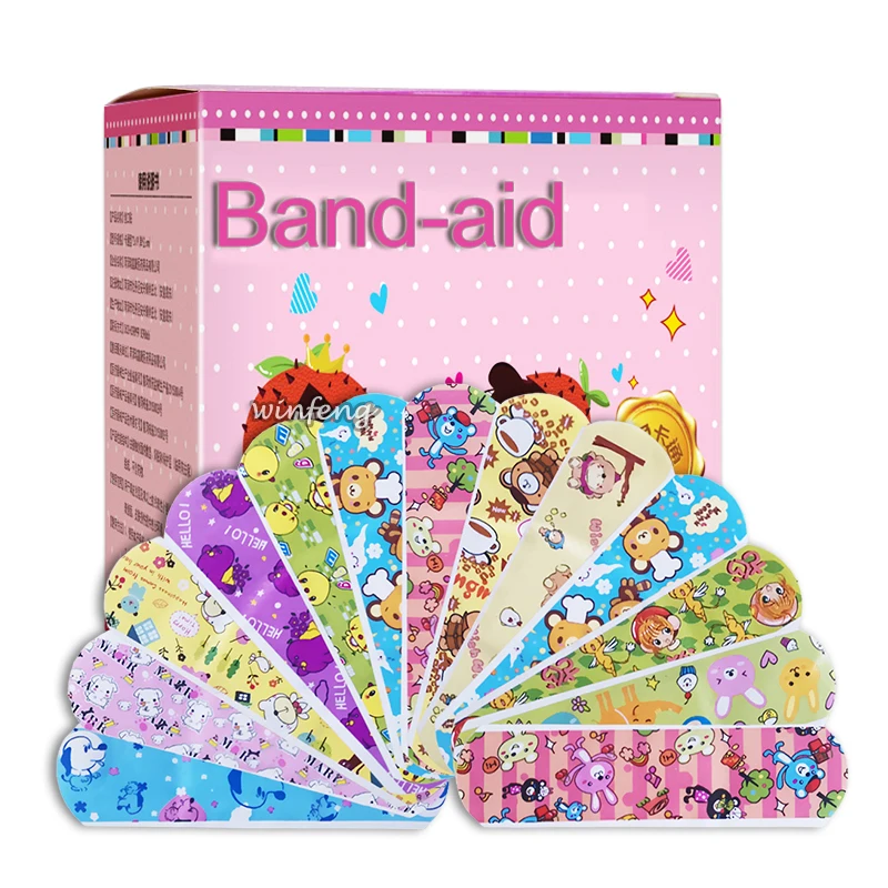 

100Pcs Waterproof Cartoon Band-Aids Hemostasis Adhesive Bandage First Aid Kit Emergency Medical Dressing Sticking Plaster