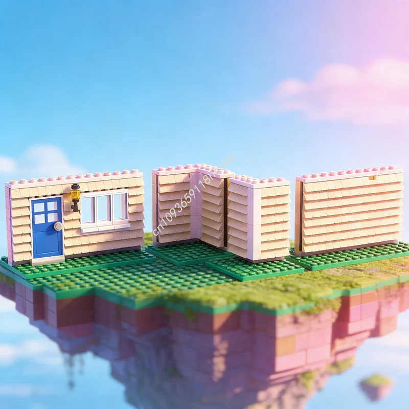 

496pcs MOC Wall Siding Using Cheese Slopes City Model Building Blocks Toys Architecture Christmas Gift Creative DIY Idea