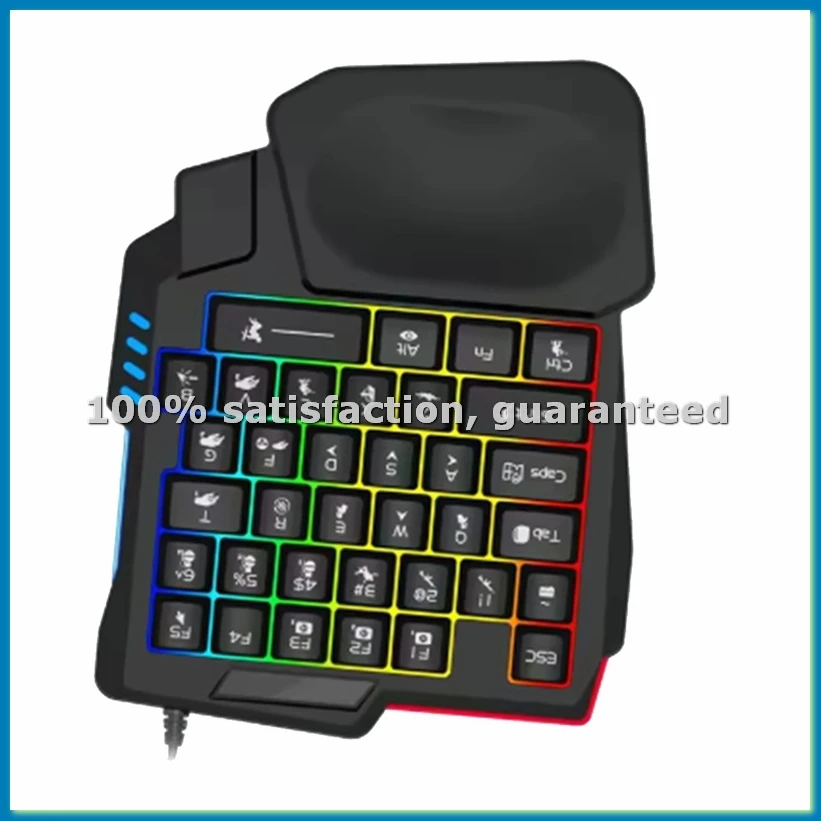 Ergonomics Gaming Keyboard Single Hand Usb Wired 35key One Handedly RGB Backlight Mini Keyboard-ABFB