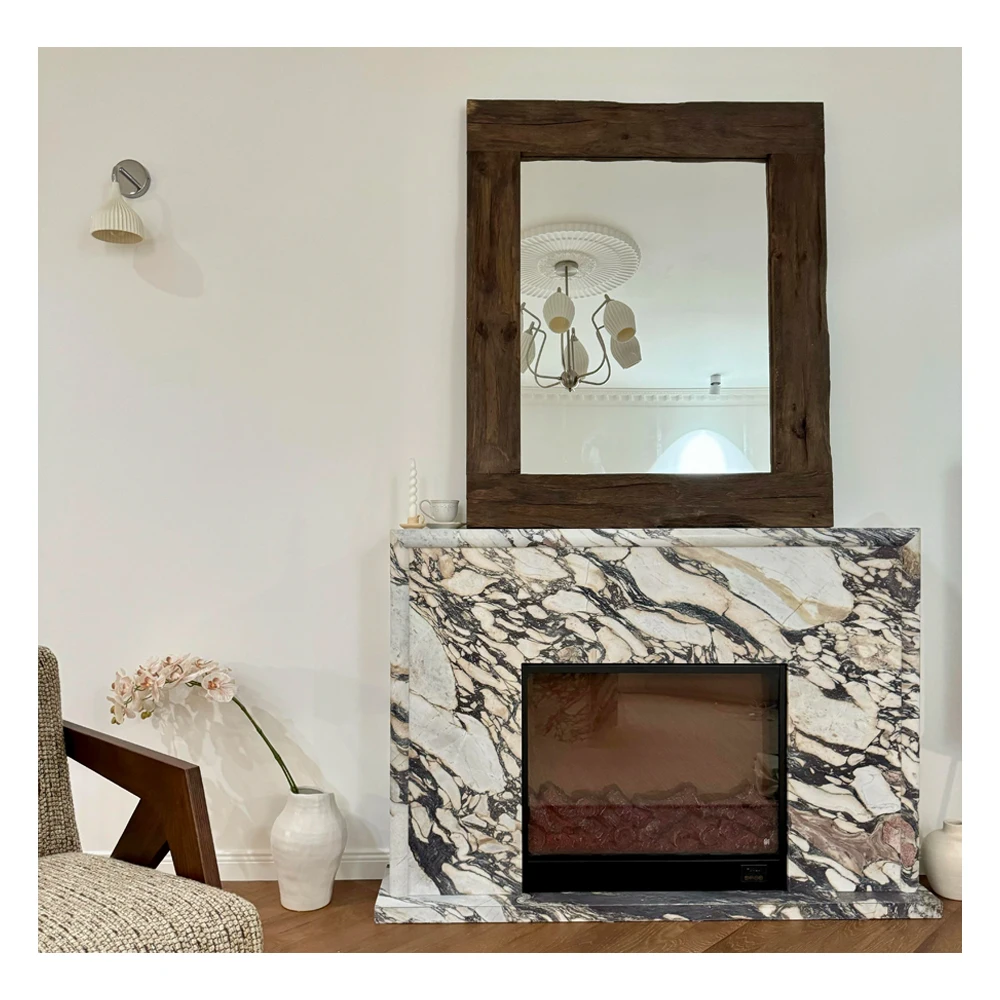 

Роскошное украшение интерьера Marmol Fireplace Surround Modern Calacatta Viola Marble Fireplace Mantel Frame