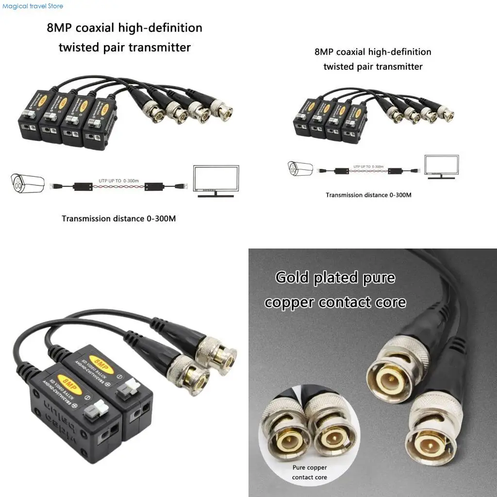 

N2UB 300M Cat5e Cat6 Compatible BNC Ethernet Adapter For Security Camera Installation