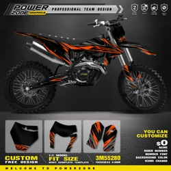 PowerZone Custom Team Graphics Backgrounds Decals Stickers Kit For KTM SX SXF MX 2019-2022 EXC XCW Enduro 20-23 125 to 500cc 136