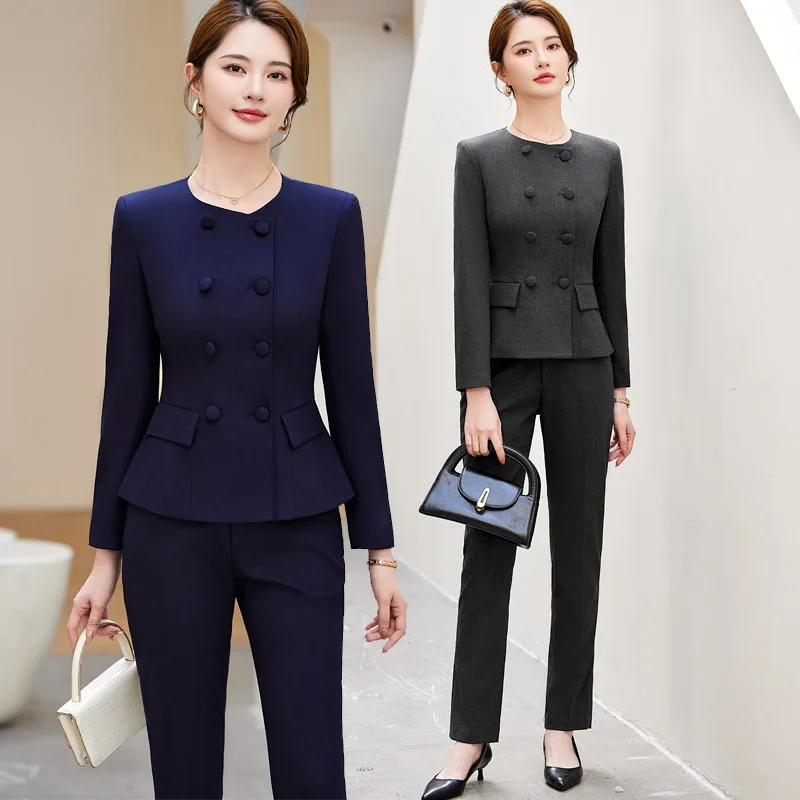 Business Suit Women's Spring and Autumn Graceful and Fashionable High Sense Hotel Front Desk Reception Tooling Beautician Work C