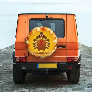Funny Thanksgiving Spare Tire Cover Thanksgiving Turkey Wheel Tire Cover Waterproof Protectors for Trailers Rv SUV Truck