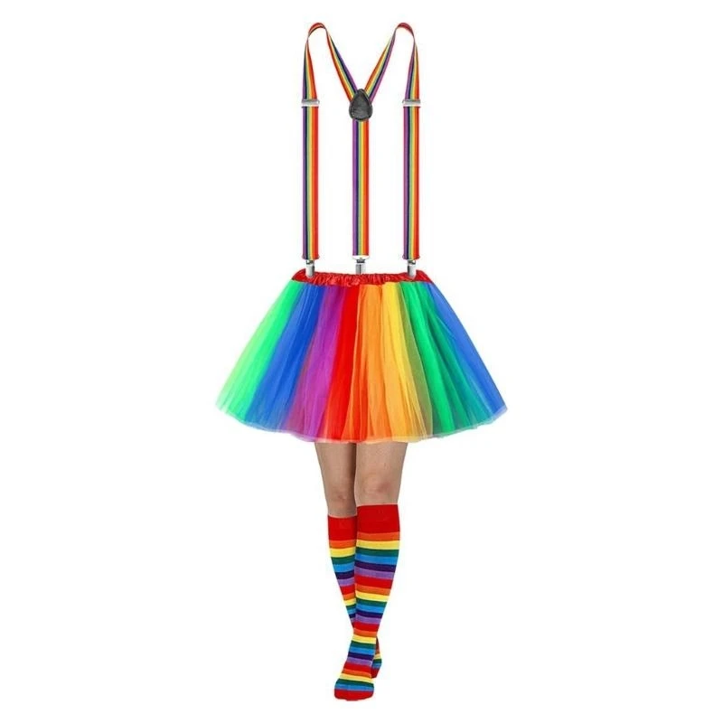 Regenbogen Tüllrock Set Bunte Rock Outfits Kurzrock weicher Tüllrock Rock