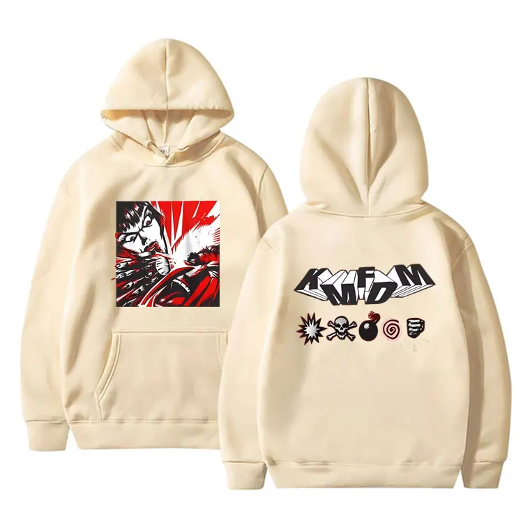 Vintage Hardcore Alternative Rock Band Kmfdm Hoodie Male Fashion Vintgae Streetwear Men Women Gothic Oversized Hooded Tracksuit