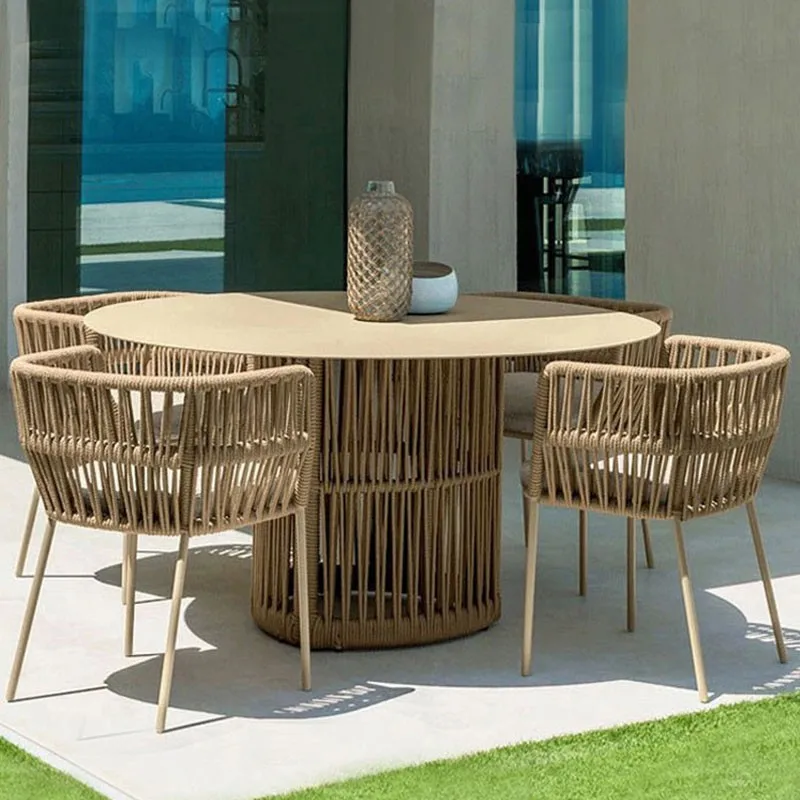 

Outdoor leisure tables and chairs rope garden balcony courtyard villa outdoor terrace