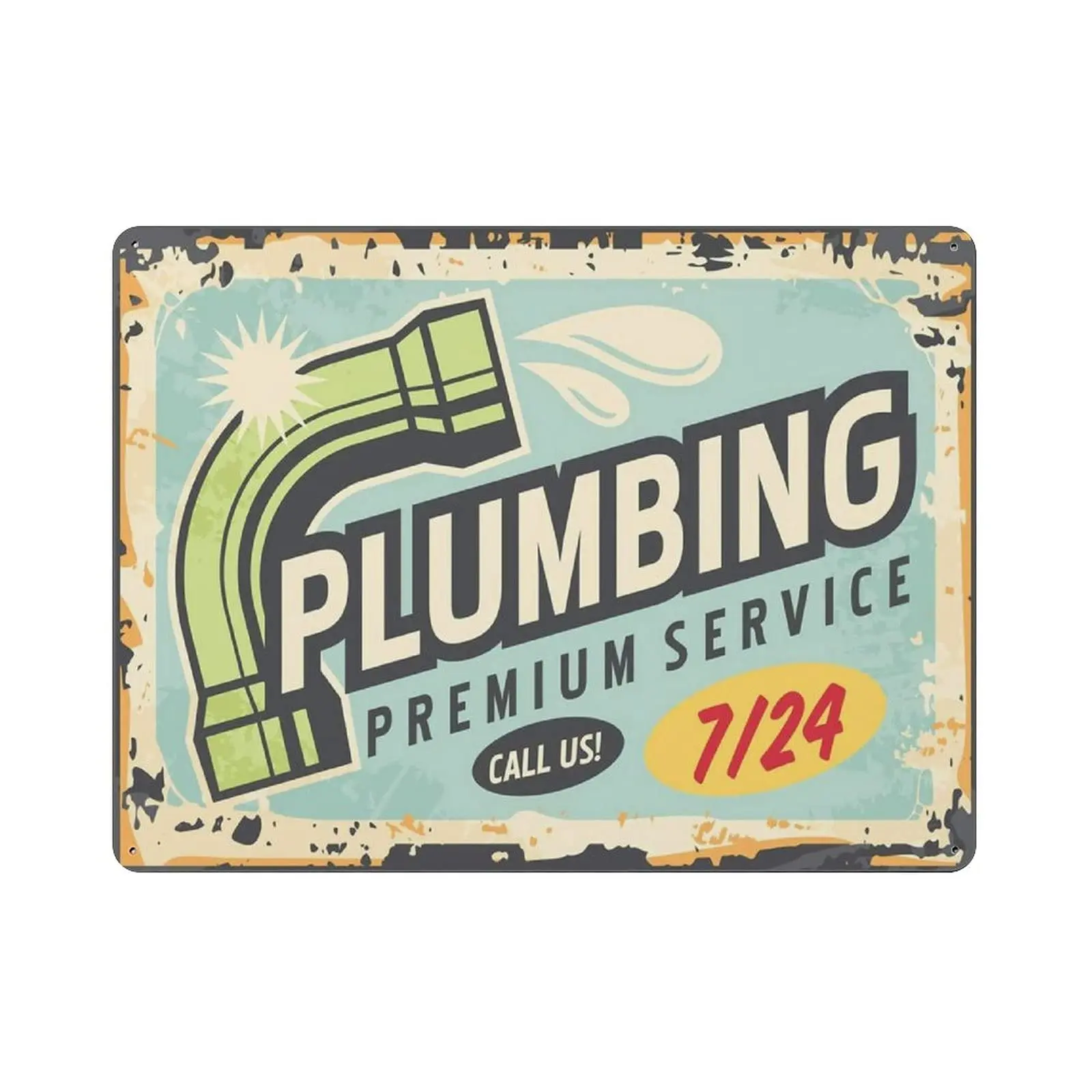 PPFINE Metal Tin Sign Plumbing Service Vintage Tin Poster Metal Sign Wall Decoration Country Kitchen Home Garage Decor 12