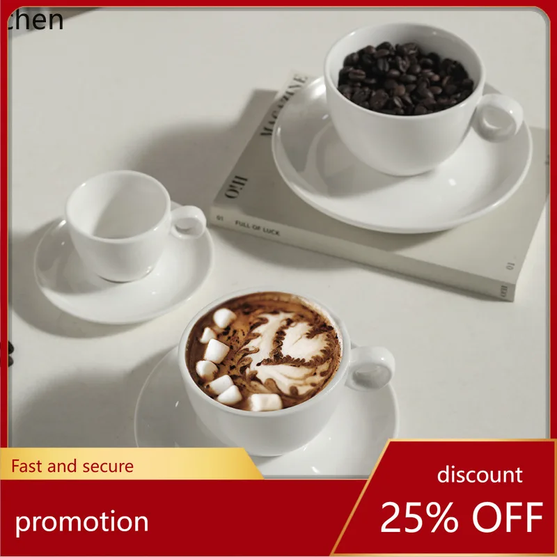 

ZML Simple Ceramic Coffee Cup High-End Household Afternoon Tea Cup and Saucer Thickened Set